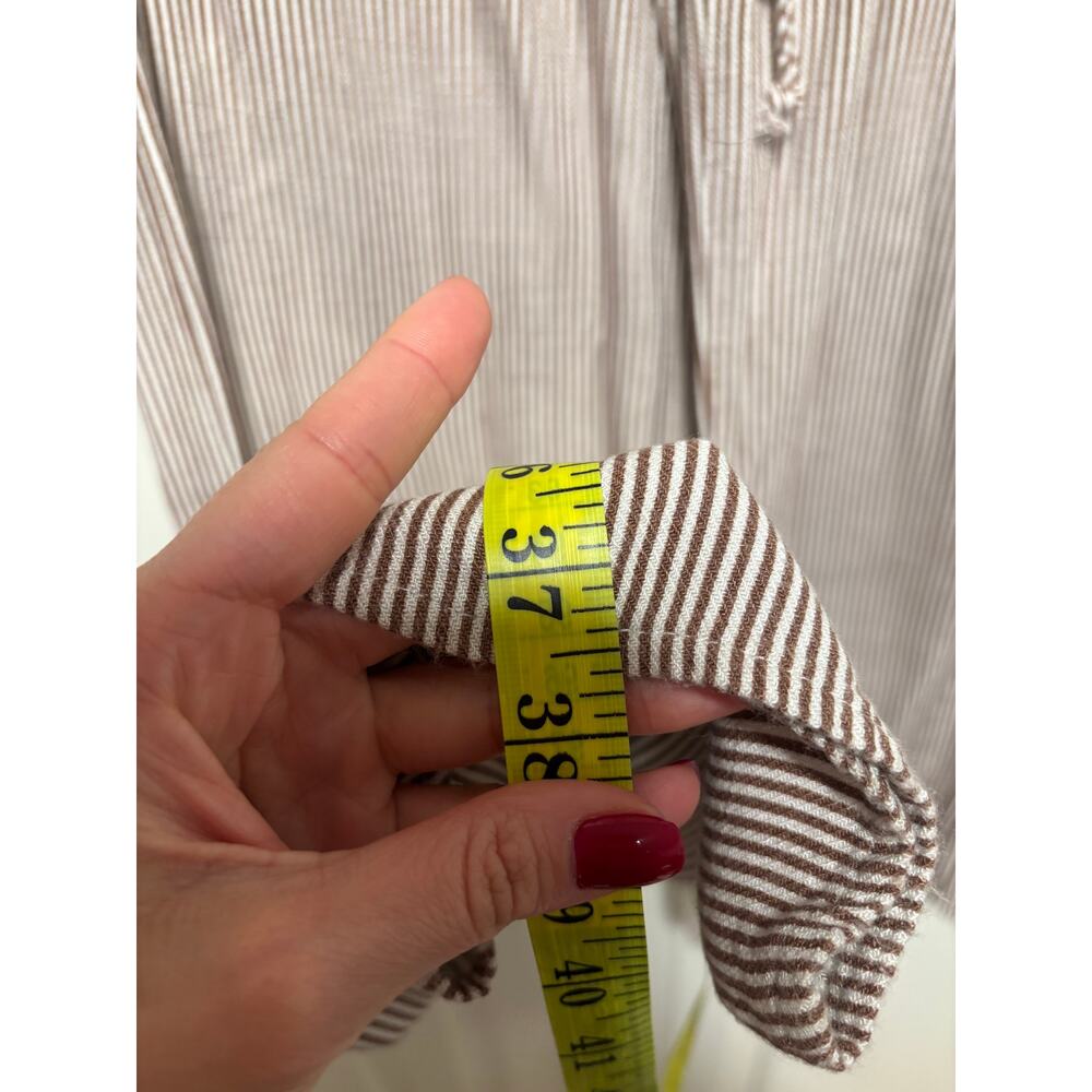 Sienna Sky Striped Drawstring Pants M Brown White - Picture 6 of 9